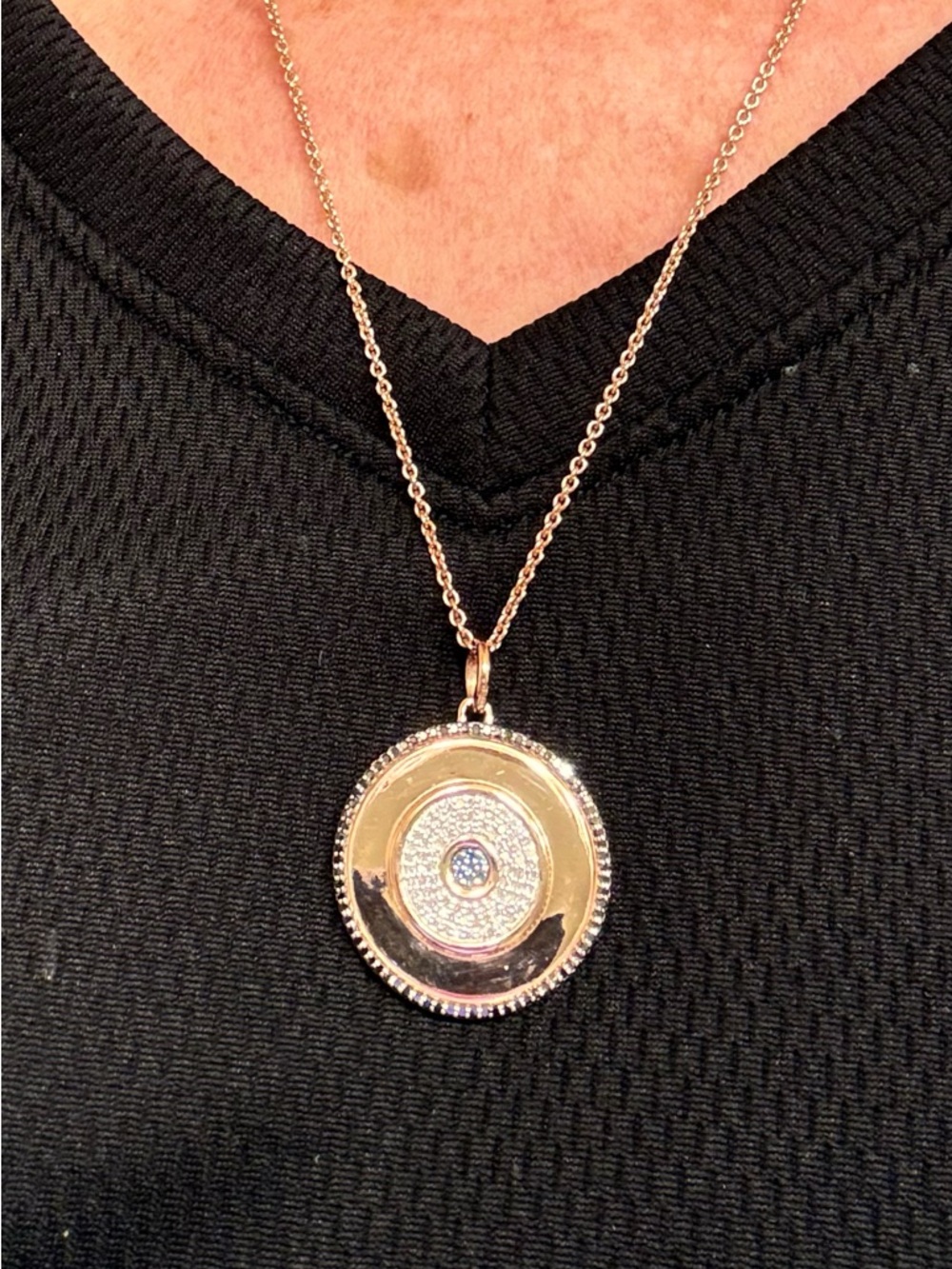 Monica Vinader Evil Eye Disc Large Pendant Charm